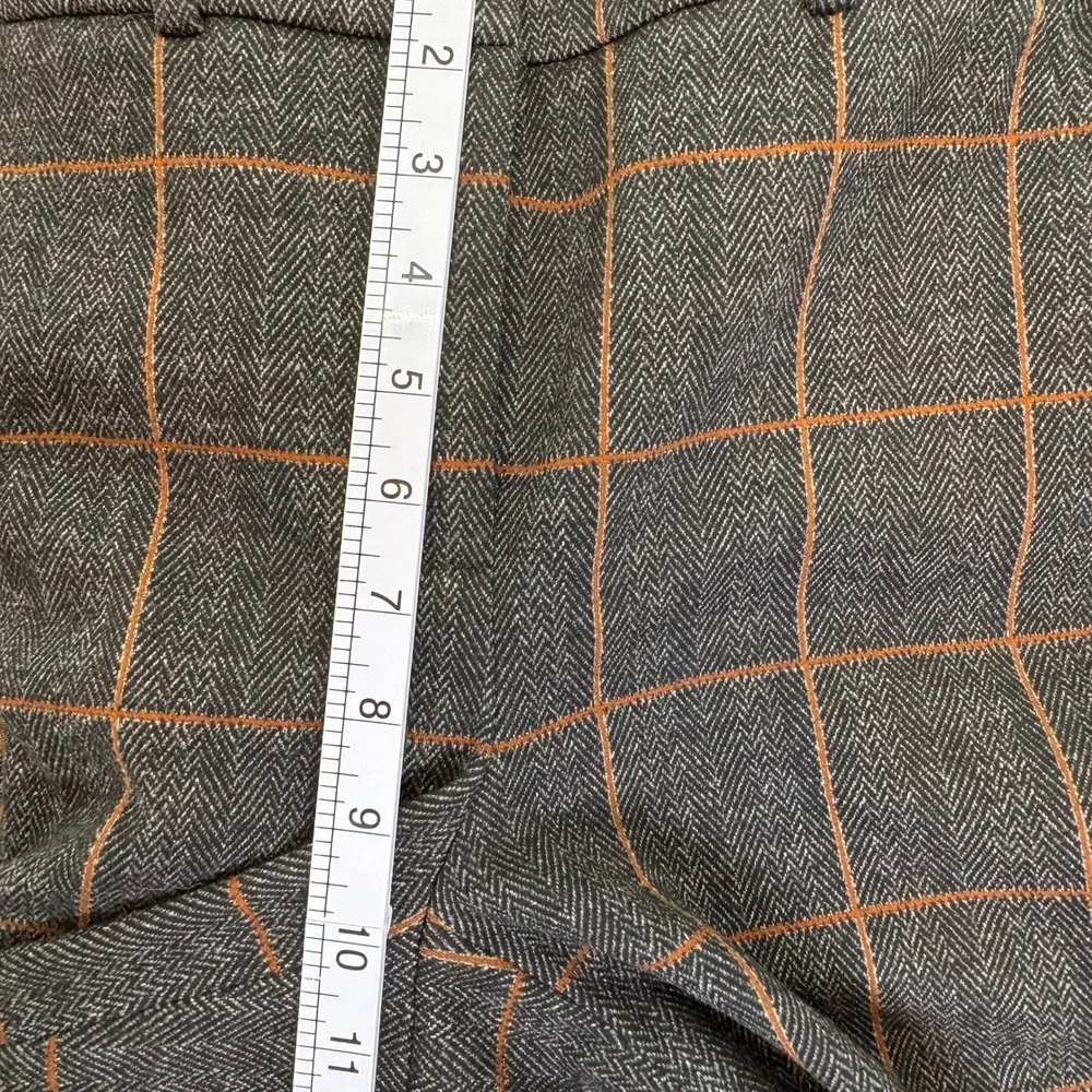 White House Black Market Elle Slim Herringbone Windowpane Pants Gray Rust 2 - Picture 11 of 12